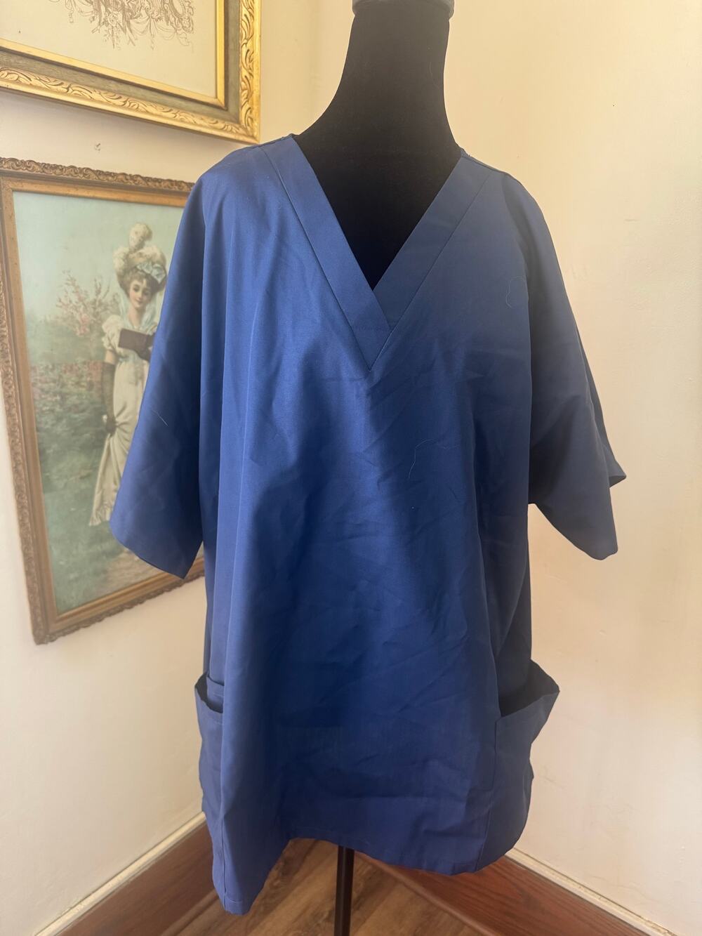 New Cherokee Workwear Originals Navy Scrub Top 2XL Unisex
